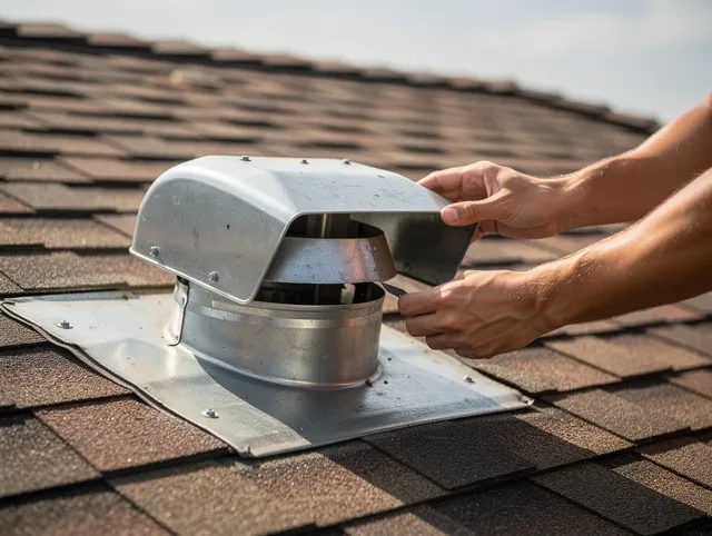 Gardena Dryer Vent Cleaning certified technician safely cleaning a roof-mounted dryer vent in Gardena