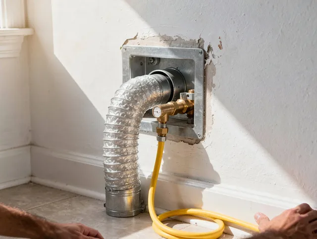 Gardena Dryer Vent Cleaning certified technician performing specialized gas dryer vent cleaning in Gardena